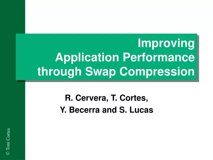 improving application performance through swap compression