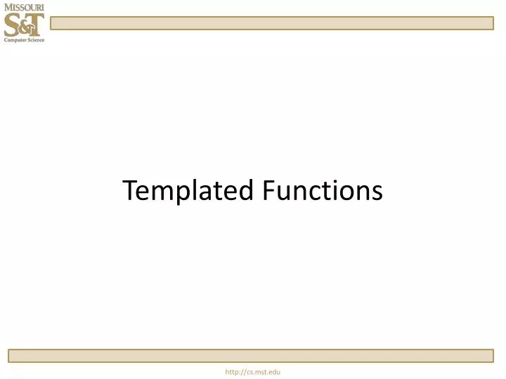 templated functions