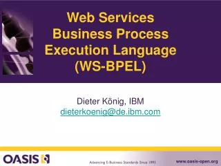 Web Services Business Process Execution Language (WS-BPEL)