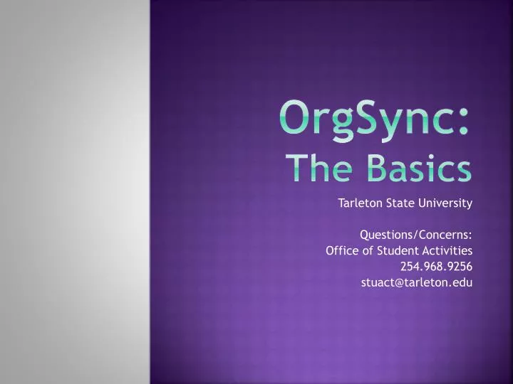 orgsync the basics