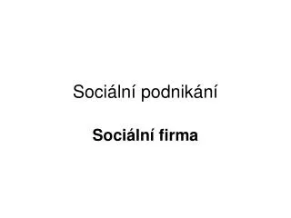 soci ln podnik n