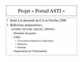 projet portail asti