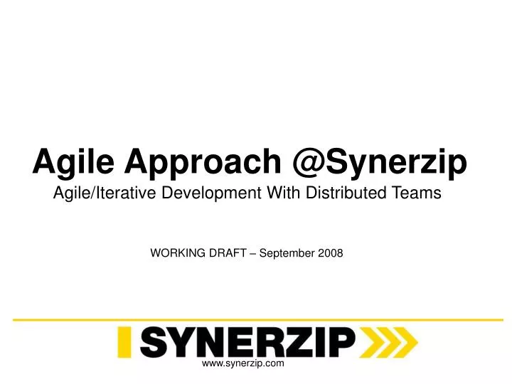 agile approach @synerzip