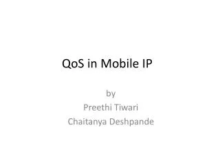 QoS in Mobile IP