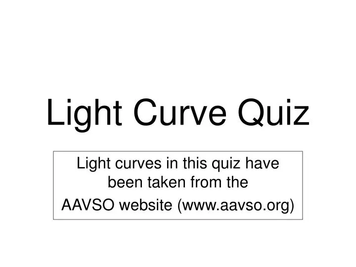 light curve quiz