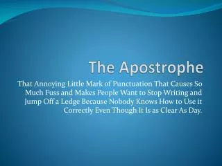 The Apostrophe