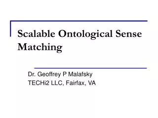 Scalable Ontological Sense Matching