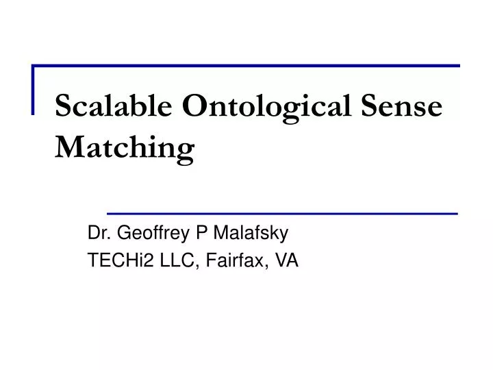 scalable ontological sense matching