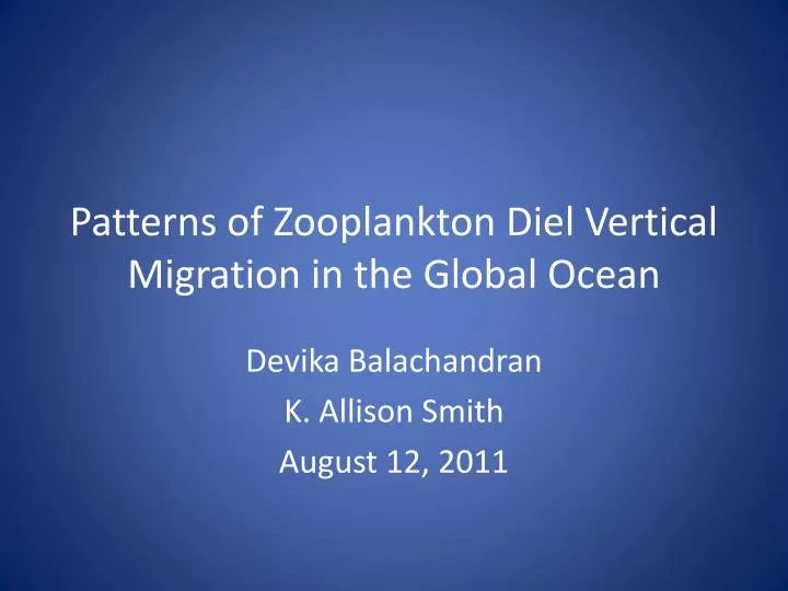 patterns of zooplankton diel vertical migration in the global ocean