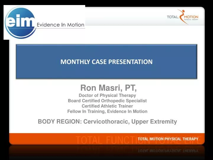 monthly case presentation