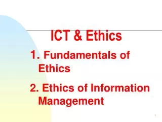 ICT &amp; Ethics