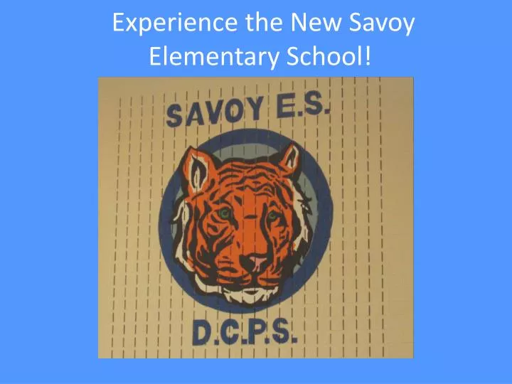 experience the new savoy elementary school