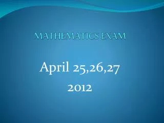 MATHEMATICS EXAM