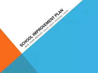 School Improvement plan