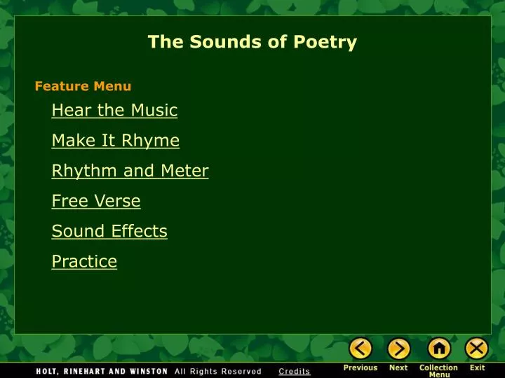 the sounds of poetry