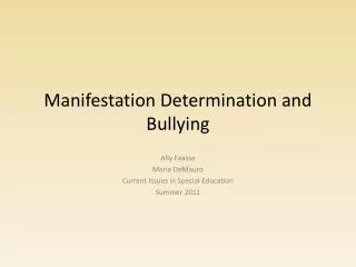 Manifestation Determination and Bullying