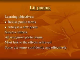 Lit poems