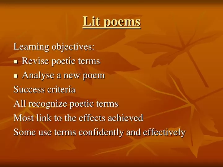lit poems