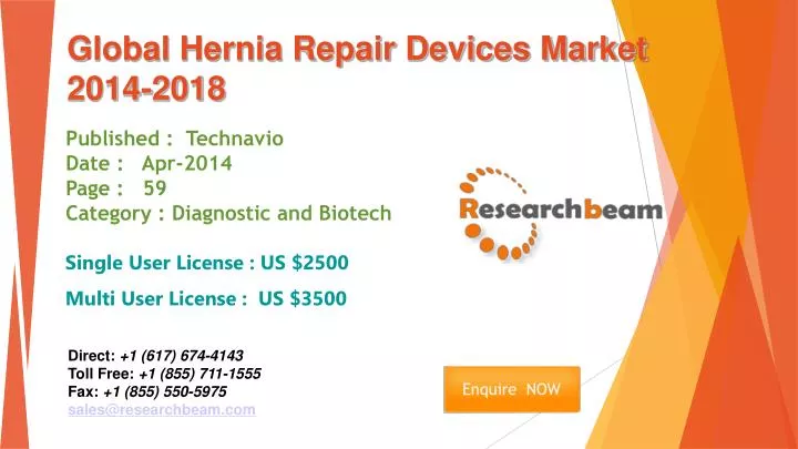 global hernia repair devices market 2014 2018