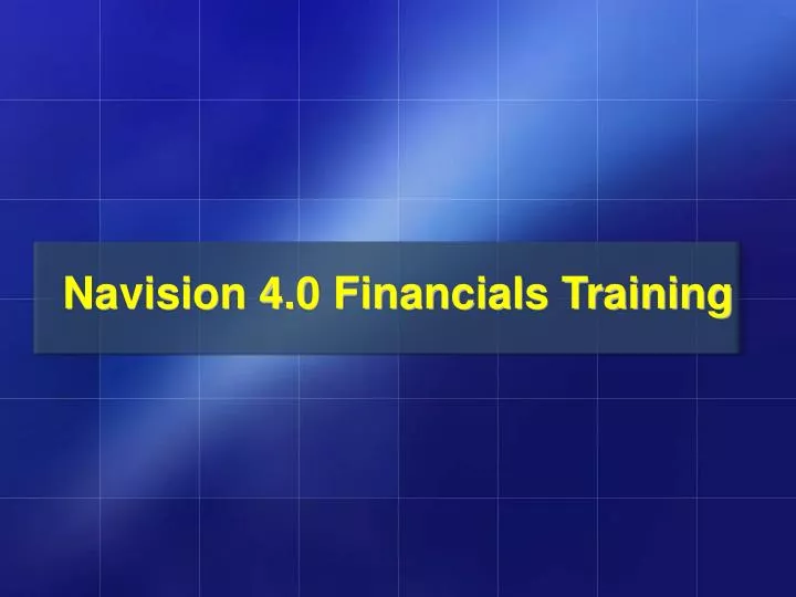 navision 4 0 financials training