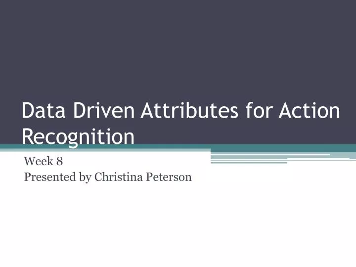 data driven attributes for action recognition