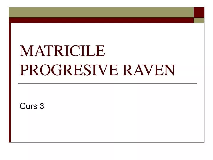 matricile progresive raven