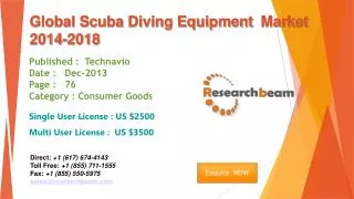 Global Scuba Diving Equipment Market Size, Share 2014-2018