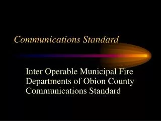 Communications Standard