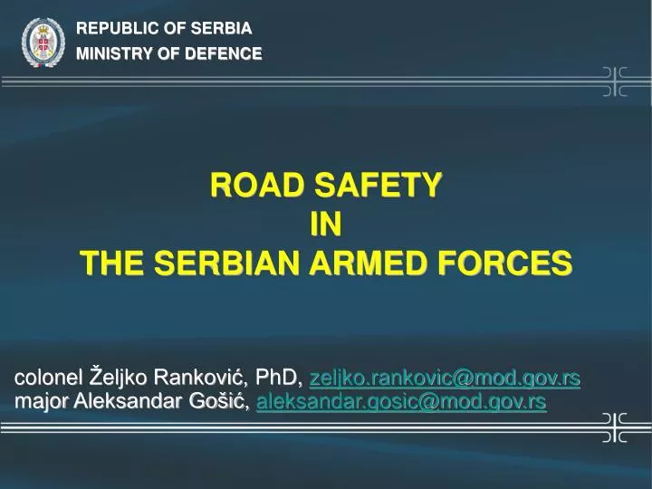 road safety in the serbian armed forces