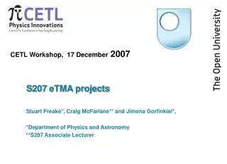 CETL Workshop, 17 December 2007
