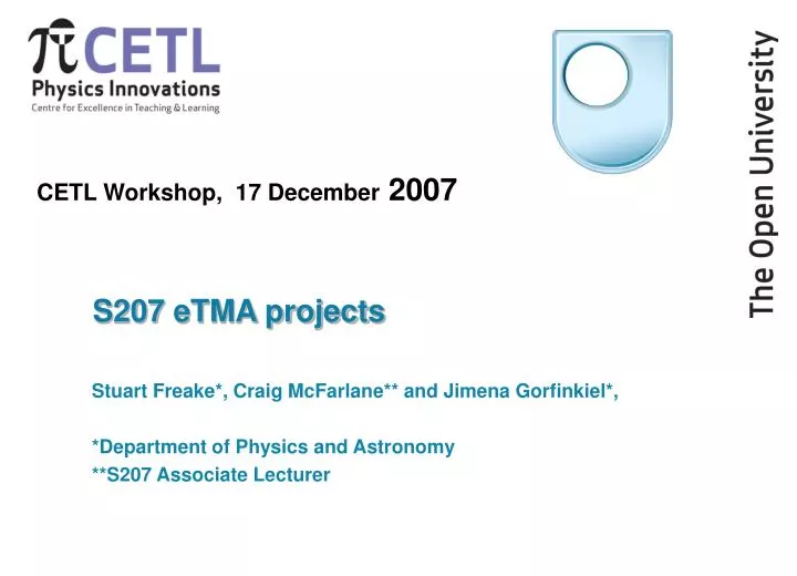 cetl workshop 17 december 2007