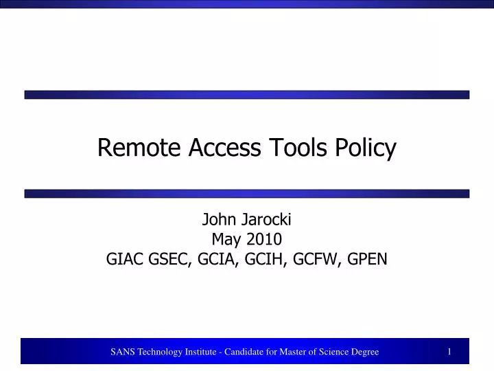 remote access tools policy