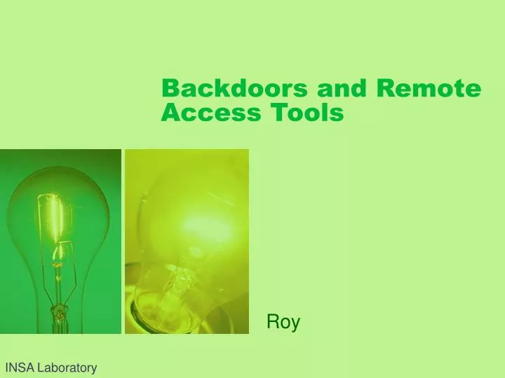 backdoors and remote access tools