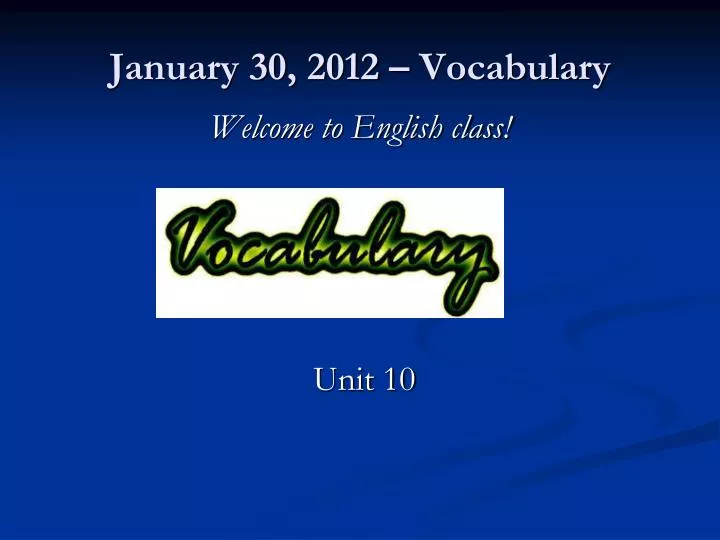 january 30 2012 vocabulary