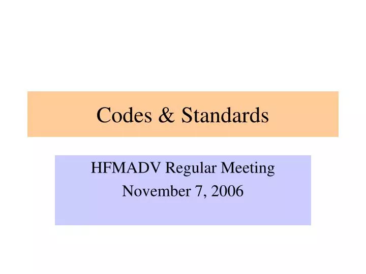 codes standards