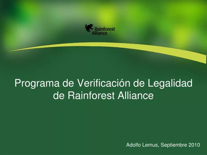 programa de verificaci n de legalidad de rainforest alliance