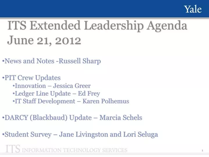 its extended leadership agenda june 21 2012