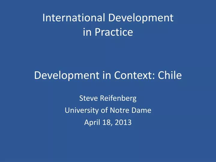 international development in practice development in context chile