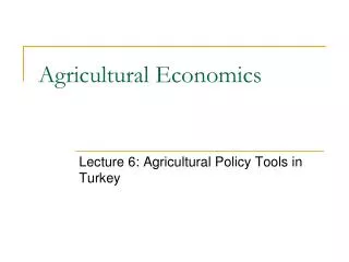 Agricultural Economics