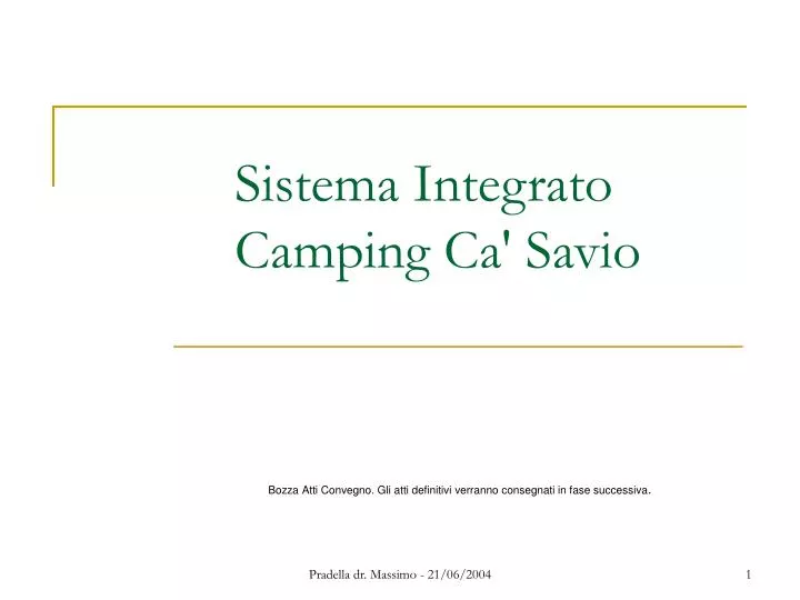 sistema integrato camping ca savio