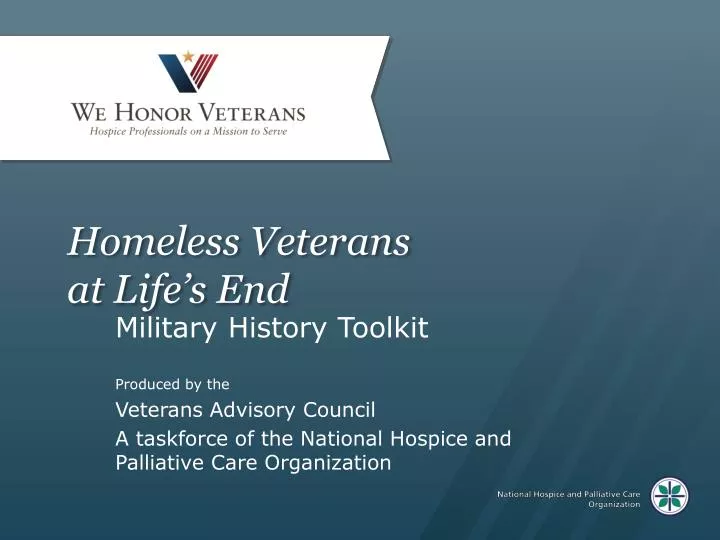 homeless veterans at life s end