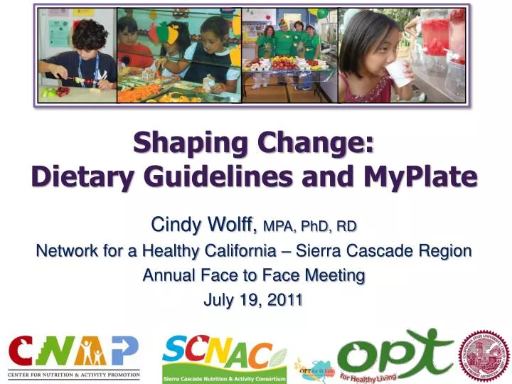 shaping change dietary guidelines and myplate