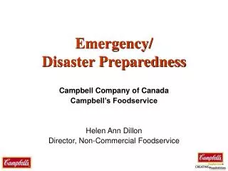 Emergency/ Disaster Preparedness