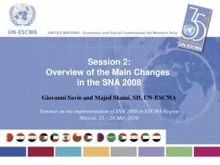 Session 2: Overview of the Main Changes in the SNA 2008