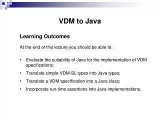 VDM to Java