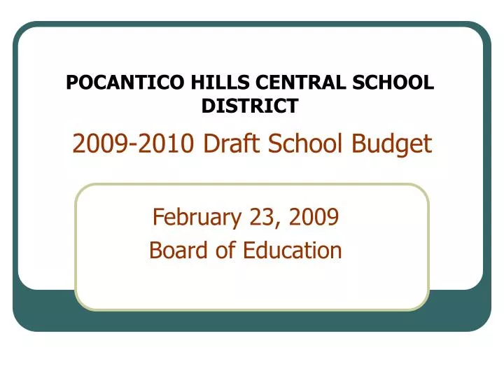 2009 2010 draft school budget