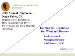 Earning the Reputation You Want and Deserve - slide 1