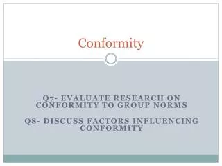 Conformity