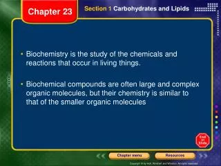 Biochemistry is the study of the chemicals and reactions that occur in living things.
