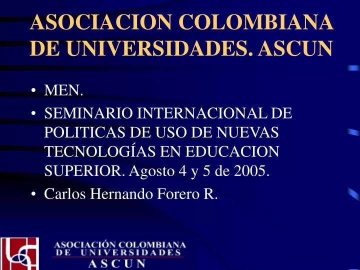 asociacion colombiana de universidades ascun